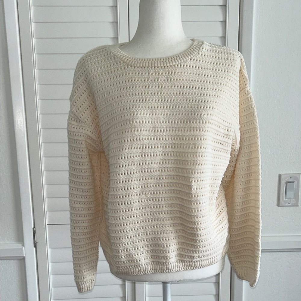 Vintage Cherokee Ivory Open Knit Pullover Sweater